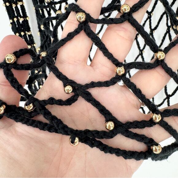 NWT VEVERET Beaded Open Stitch Sweater‎ Whimsigoth Festival Dark Romantic Size S - Picture 8 of 13